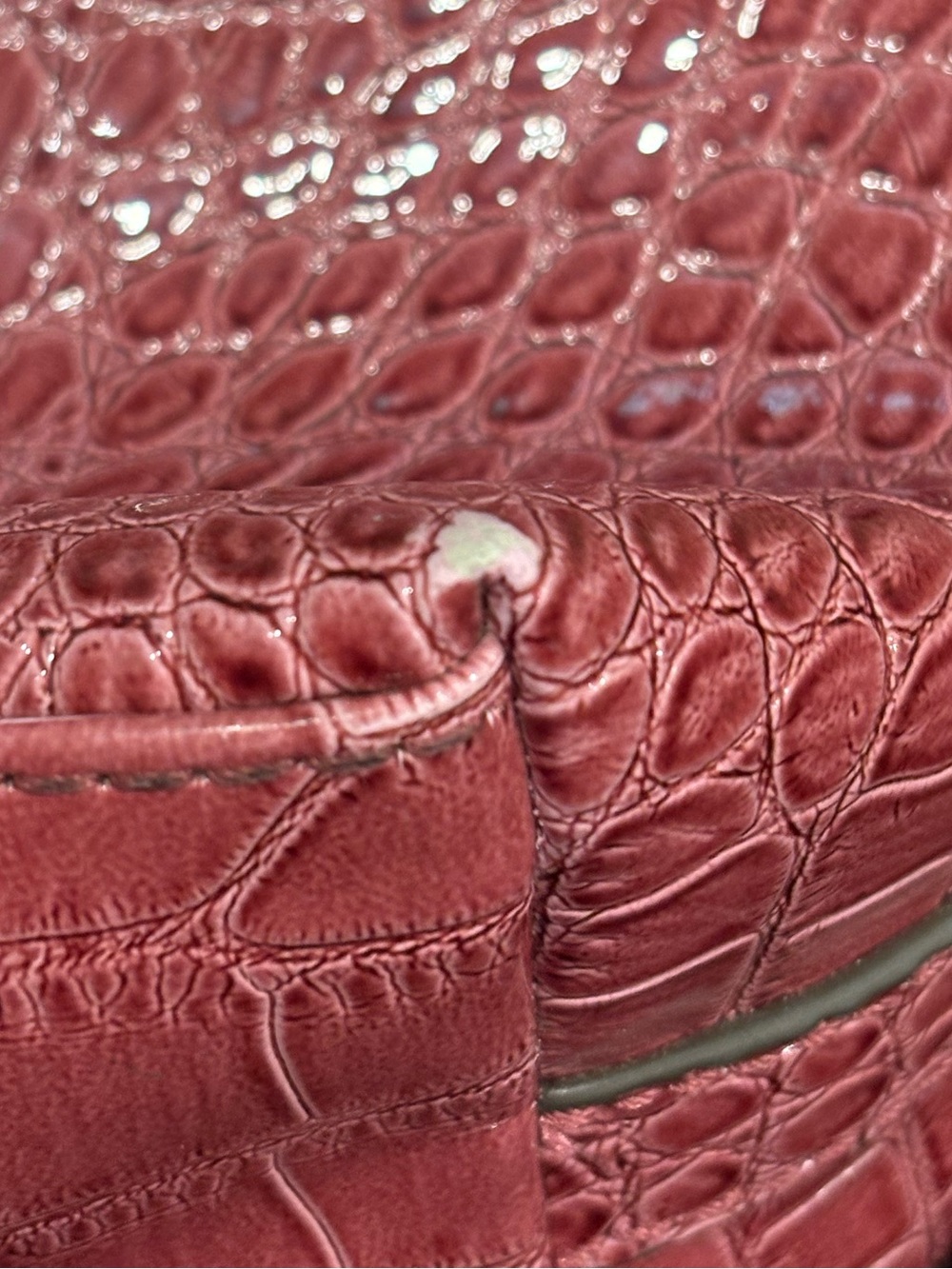 Guess | Raspberry Snake Skin Leather Purse | Large - Picture 5 of 8